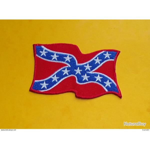 TISSU PATCH : DRAPEAU FLOTTANT  DES REBELLES CONFEDERES�, DIMENSION�7�CM , BON ETAT VOIR PHOTO . POU