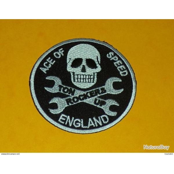 TISSU PATCH : ENGLAND , ACE OF SPEED , DIAMETRE 6CM , BON ETAT VOIR PHOTOS . POUR TOUT RENSEIGNEME