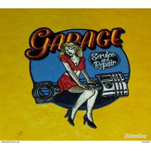TISSU PATCH : GARAGE , SERVICE AND REPAIR, DIAMETRE 9CM , BON ETAT VOIR PHOTOS . POUR TOUT RENSEI