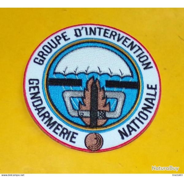 TISSU PATCH : GROUPE D'INTERVENTION DE LA GENDARMERIE NATIONALE , DIAMETRE 9 CM , BON ETAT VOIR phot