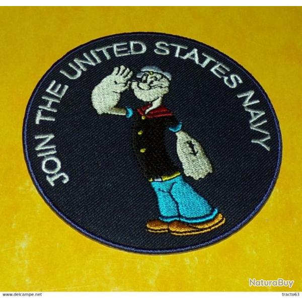 TISSU PATCH : JOIN THE UNITED STATES NAVY�, DIAMETRE�9�CM , BON ETAT VOIR PHOTO . POUR TOUT RENSEIGN