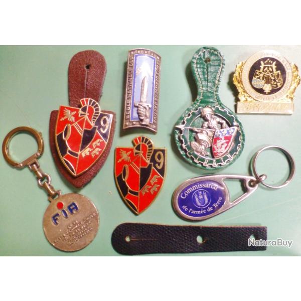 ARM�E MILITAIRE Lot PUCELLES PORTE-CL�S BADGES ENSOA FIA Commissariat TERRE