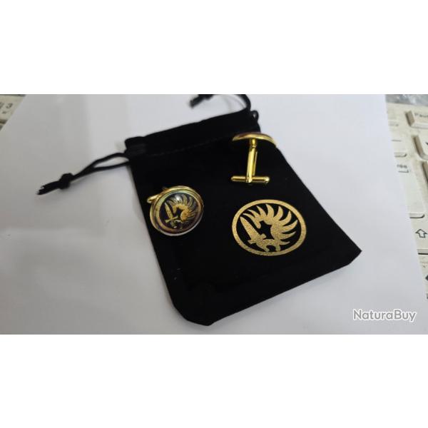 Boutons de manchettes dor�s legion etrangere 2eme Rep Parachutistes