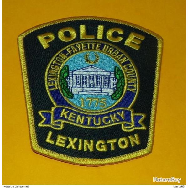TISSU PATCH : POLICE LEXINGTON KENTUCKY, DIAMETRE 10�CM , BON ETAT VOIR PHOTOS . POUR TOUT RENSEIGNE