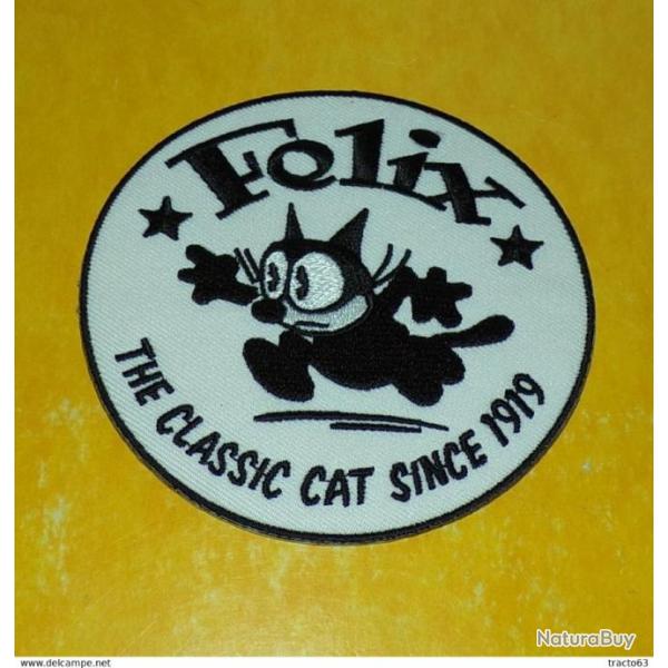 TISSU PATCH : U.S.A FELIX THE CLASSIC CAT SINCE 1919�, DIAMETRE 9 CM , BON ETAT VOIR PHOTO . POUR TO