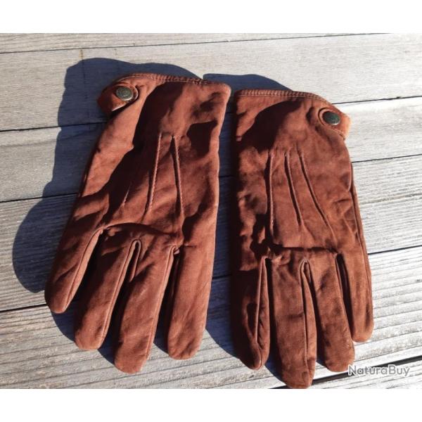 Gants cuir marron XXL