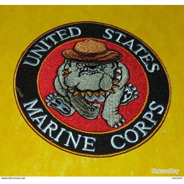 TISSU PATCH : UNITED STATES , MARINE CORPS� , DIAMETRE�9�CM , BON ETAT VOIR PHOTO . POUR TOUT RENSEI