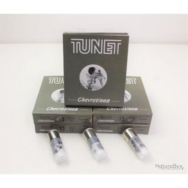 LOT 5 BOITES CHEVROTINES TUNET 9 GRAINS CALIBRE 12/70