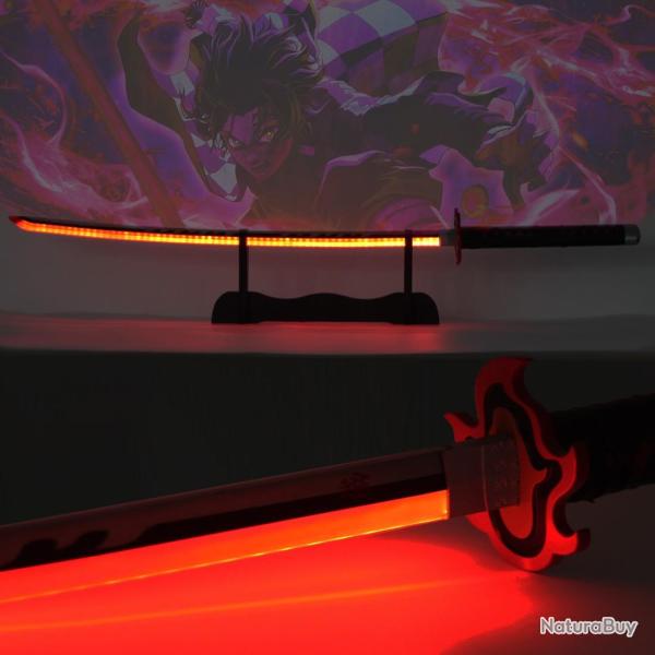 Katana LED Mingshao en M�tal de Tanjiro Kamado dans Demon Slayer