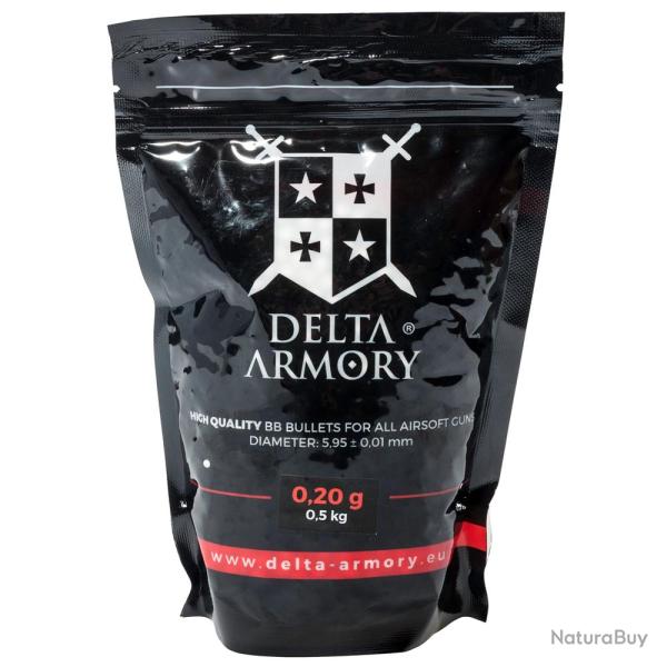 Billes Airsoft 0.20gr Blanche - Delta Armory - Sac 0.5 Kg