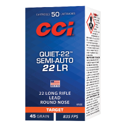 Balles CCI Quiet-22 Semi auto - Cal. 22 LR - Boite de 50 - Par 1