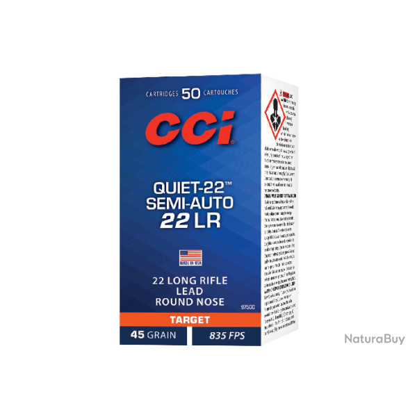 Balles CCI Quiet-22 Semi auto - Cal. 22 LR - Boite de 50 - Par 1