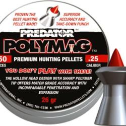 Bo&icirc;te de 150 plombs JSB Diabolo Predator Polymag - Cal. 6.35