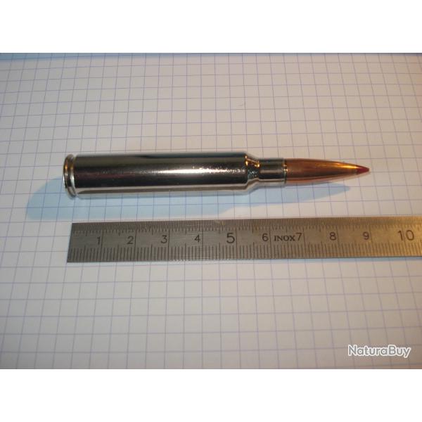 une cartouche de 300 PRC, marque hornady, ogive ELD-X, �tui nickel�, pour collection