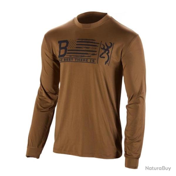 DC 25 ! Tee-shirt manches longues Teamspirit Browning - Vert/marron