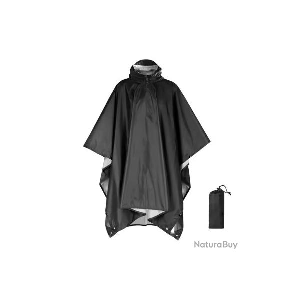 Poncho de pluie - 3 en 1 - Noir