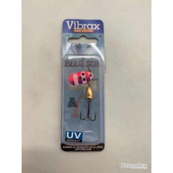 Cuill�re tournante Vibrax blue Fox 4 gr rose