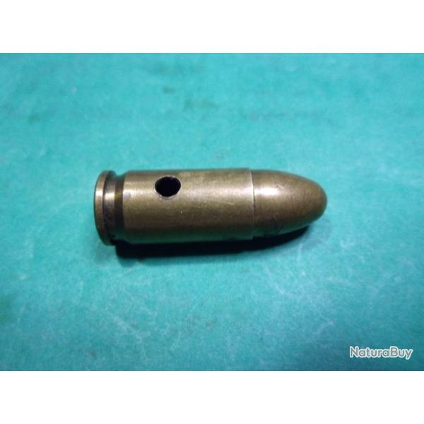 1 munition 9x19 Para de 79 ( SF 79 I 9 mm ) tui laiton balle blinde laitonne neutralise