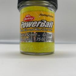 Pâte à truite Berkley powerbait jaune glitter
