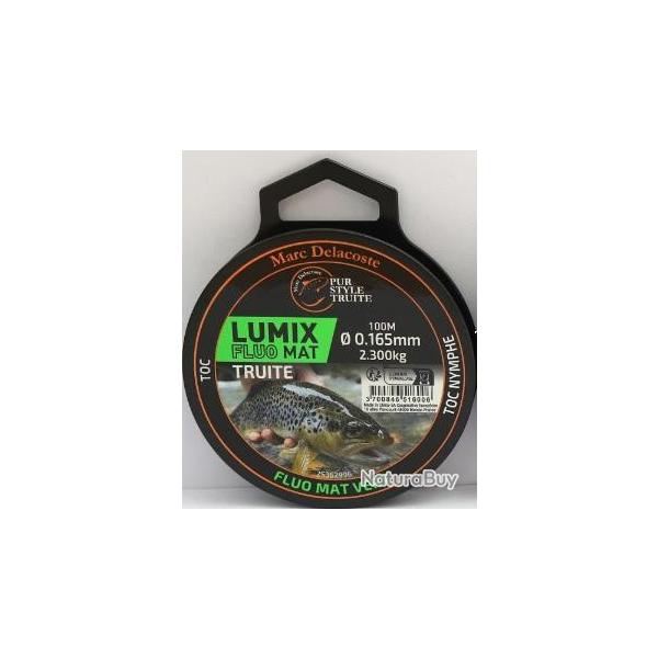 FIL DELACOSTE LUMIX FLUO MAT VERT 100M 0.165mm - 2.30kg