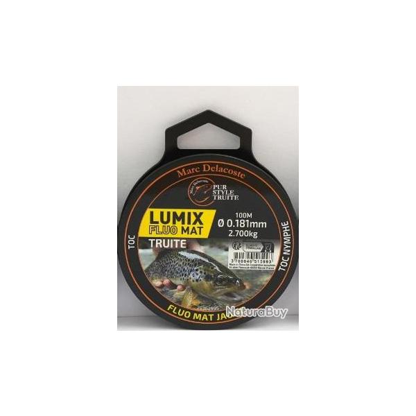 FIL DELACOSTE LUMIX FLUO MAT JAUNE 100M 0.181mm - 2.70kg