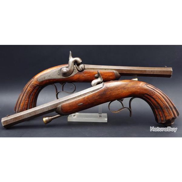 PAIRE DE PISTOLETS D'OFFICIER MODELE 1833 BLANCHARD A MAUBEUGE - FRANCE LOUIS PHILIPPE France Tr�s b