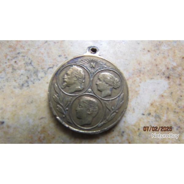 m�daille COMMEMORATIVE 1867 exposition universelle prince pr�sident Napol�on second empire