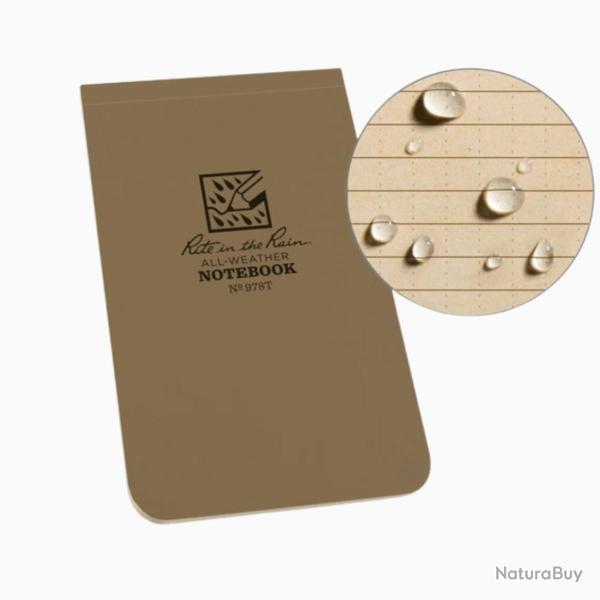 Calepin Imperm�able 8x13 Top Bound Tan