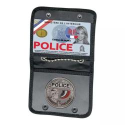 Porte-carte Tour de Cou Force de l'ordre + Emplacement M&eacute;daille Noir