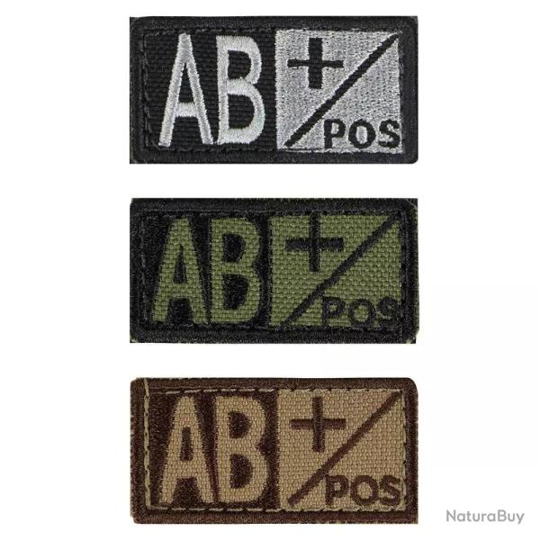 Patch Groupe Sanguin AB Pos Olive Drab