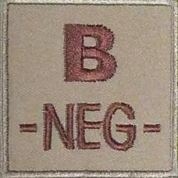 Patch Groupe Sanguin Brod&eacute; B NEG Tan