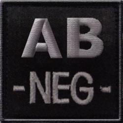 Patch Groupe Sanguin Brod&eacute; AB NEG Noir