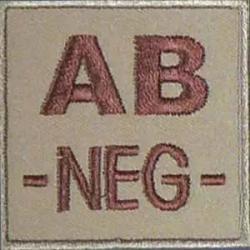 Patch Groupe Sanguin Brod&eacute; AB NEG Tan