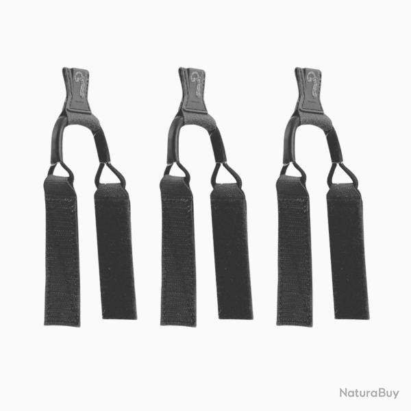 Set 3 r�tentions �lastiques � languette Noir