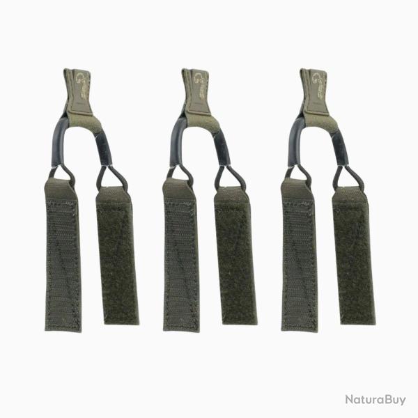 Set 3 r�tentions �lastiques � languette Ranger Green
