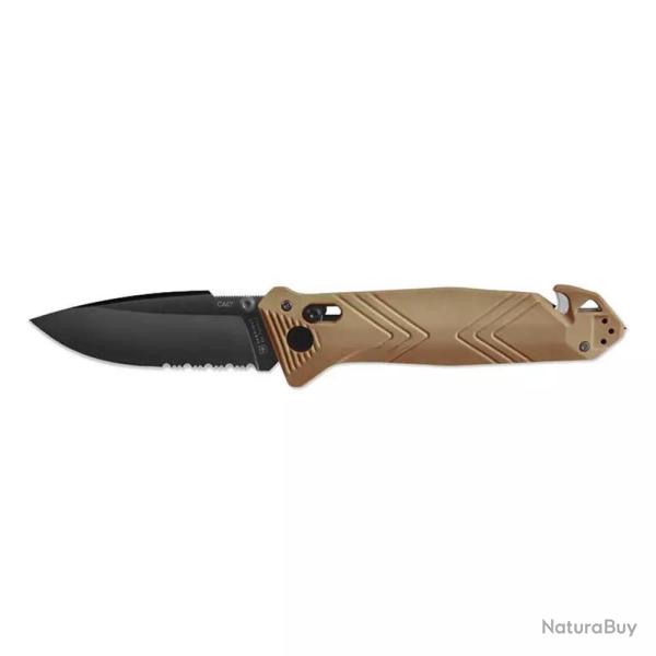 Couteau de poche Cac� serration PA6 Vengeur Edition tan