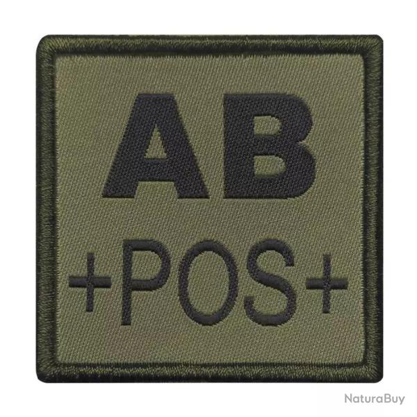 Groupes sanguins carr�s AB+ AB POS Vert Olive