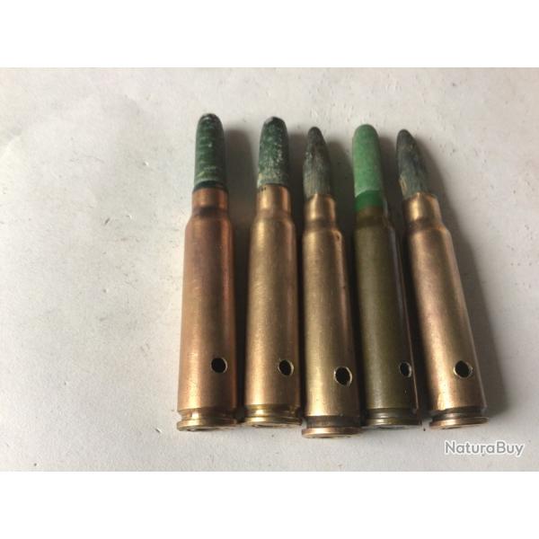 VENDU PAR LE-CUIRASSIER N2 LOT DE 5 BALLES ENTRAINEMENT DMILITARISES CALIBRE 7,5 MAS