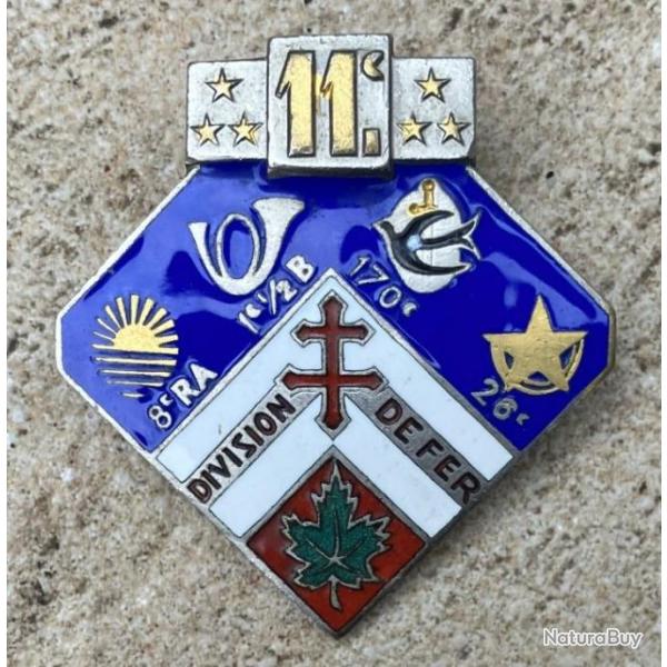 11� Division d'Infanterie, DIVISION de FER, pastille avec poin�on 1939