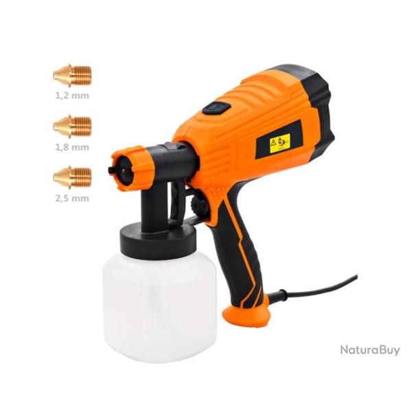Pistolet � Peinture �lectrique 500W avec 3 Tailles de Buses - 800ml