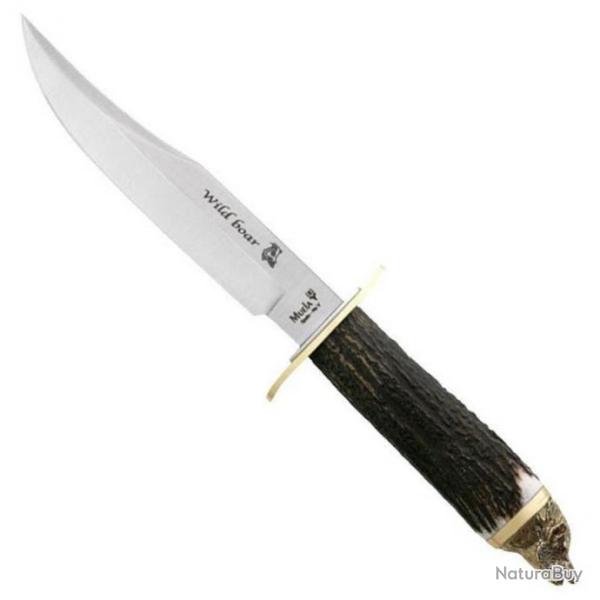 Poignard droit WILDBOAR Cerf  (Muela) 16 cm   avec son �tui Cuir
