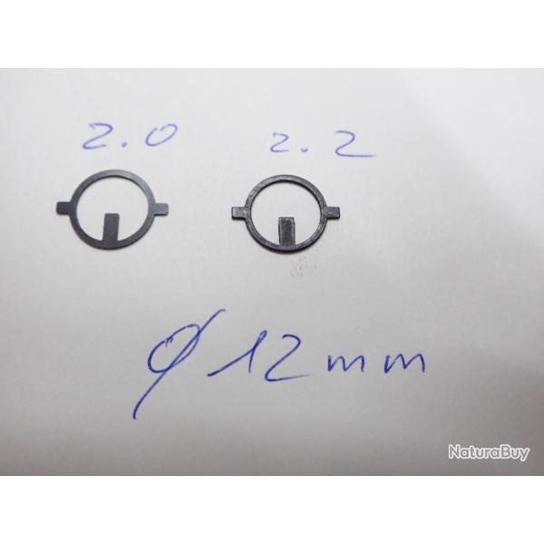Lot de 2 inserts, iris, grains pour tunnel de dioptre de Schmidt Rubin K31 Suisse. L. : 2 et 2.2 mm