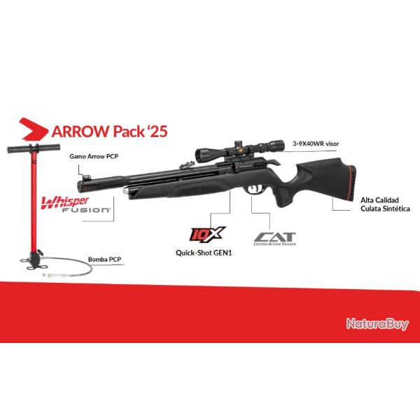 Carabine � plomb PCP Gamo Arrow - Cal. 5.5 mm - 19.9J + Lunette 3-9x40 wr + Pompe PCP