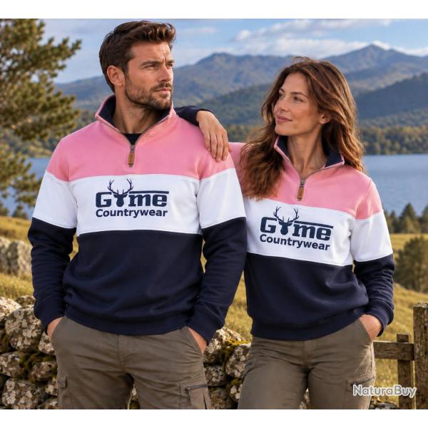 Pull unisexe Game Countrywear - GME05 Rose/blanc/bleu marine