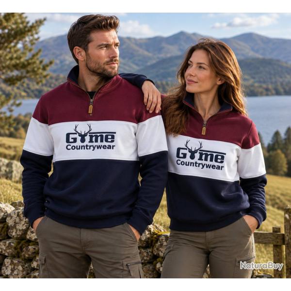 Pull unisexe Game Countrywear - marron/blanc/bleu marine