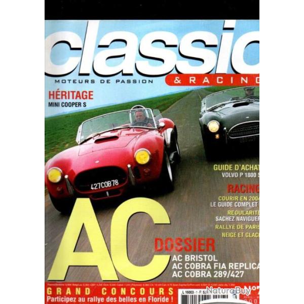 classic & racing 7 de 2004, dossier ac, alfa gt, mini cooper s, courir en 2004, sr3, floride,