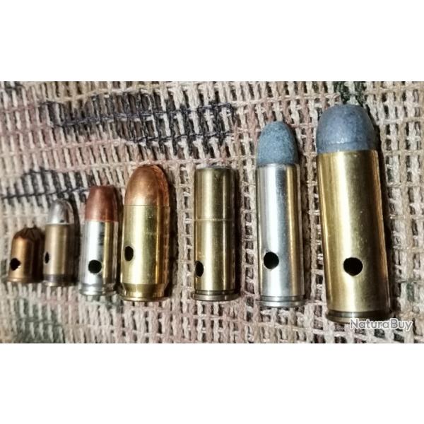1 lot de 5 munitions neutralis�es : 45 colt /38 sp�cial /45 auto x2 /7.65mm