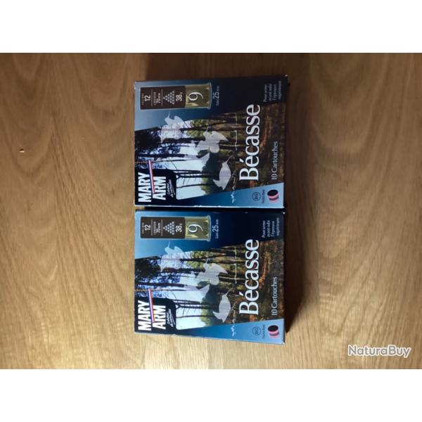 Lot de 20 cartouches Mary Arm B�casse cal12 38gr Pb9