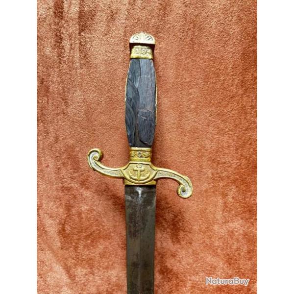 POIGNARD_DAGUE d'OFFICIER de MARINE �poque Restauration_Peter Knecht_Solingen