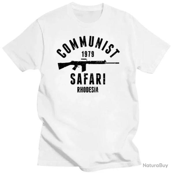 T-shirt "Communist Safari Rhodesia" - Blanc